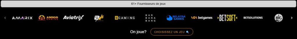Anon Casino fournisseurs