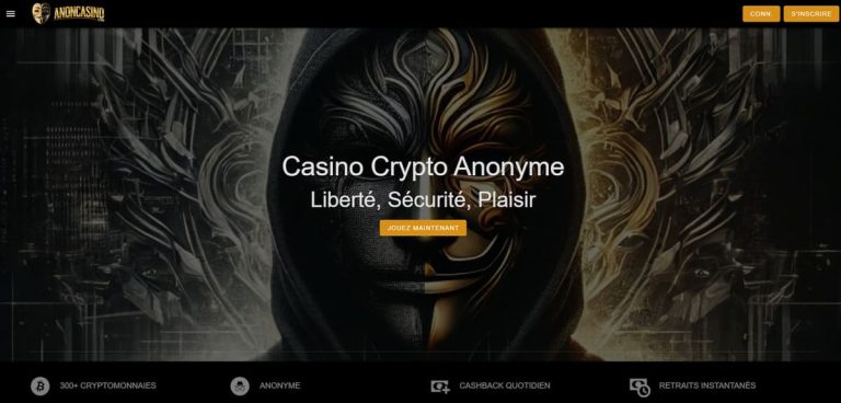 Anon Casino page accueil